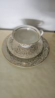 Set colazione 3pz in porcellana con decori dorati Bavaria