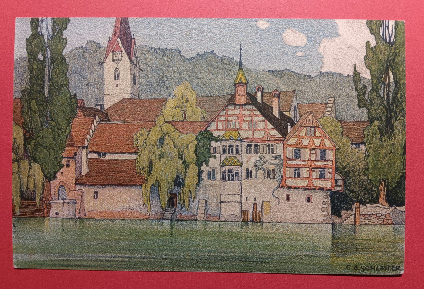 Cartoline postali: 1.FLUGPOST, BASEL - SCHAFFHAUSEN 1926 – Usato da Holderbank AG venduto da DINOS-PHILA 1