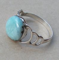 ♥ RING / LARIMAR - ATLANTIS STEIN / GROSSE 62 ♥