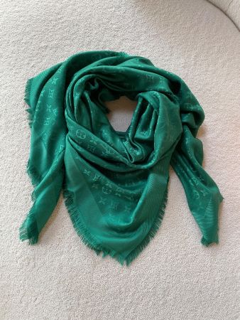 Louis Vuitton Monogram Schal Vert – Seide/Wolle – mit Box