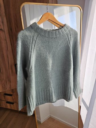 🌱 Handgestrickter Pullover aus Merinowolle & Seidenmohair