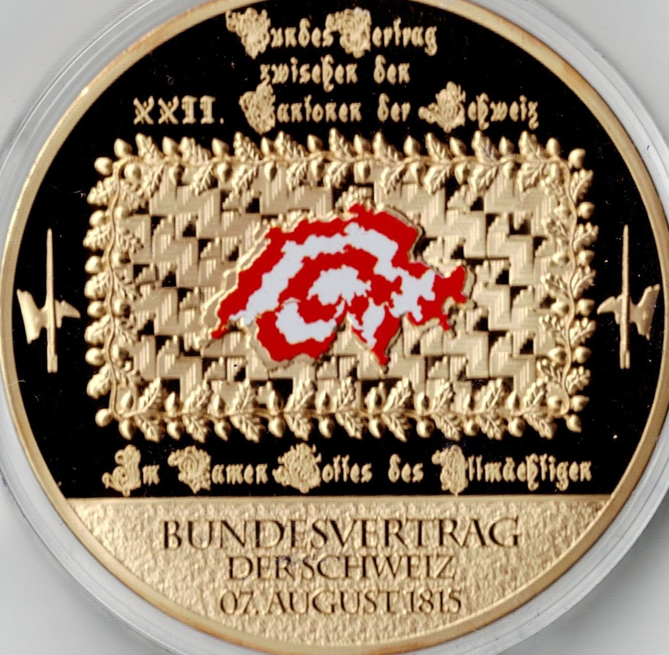 Medaillen: Bundesvertrag der Schweiz_07.August 1815 – Neu (gemäss Beschreibung) aus Hombrechtikon von Fraese01 1
