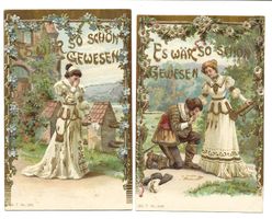 Es wär so schön gewesen - trauriges Liebespaar - Präge-Litho
