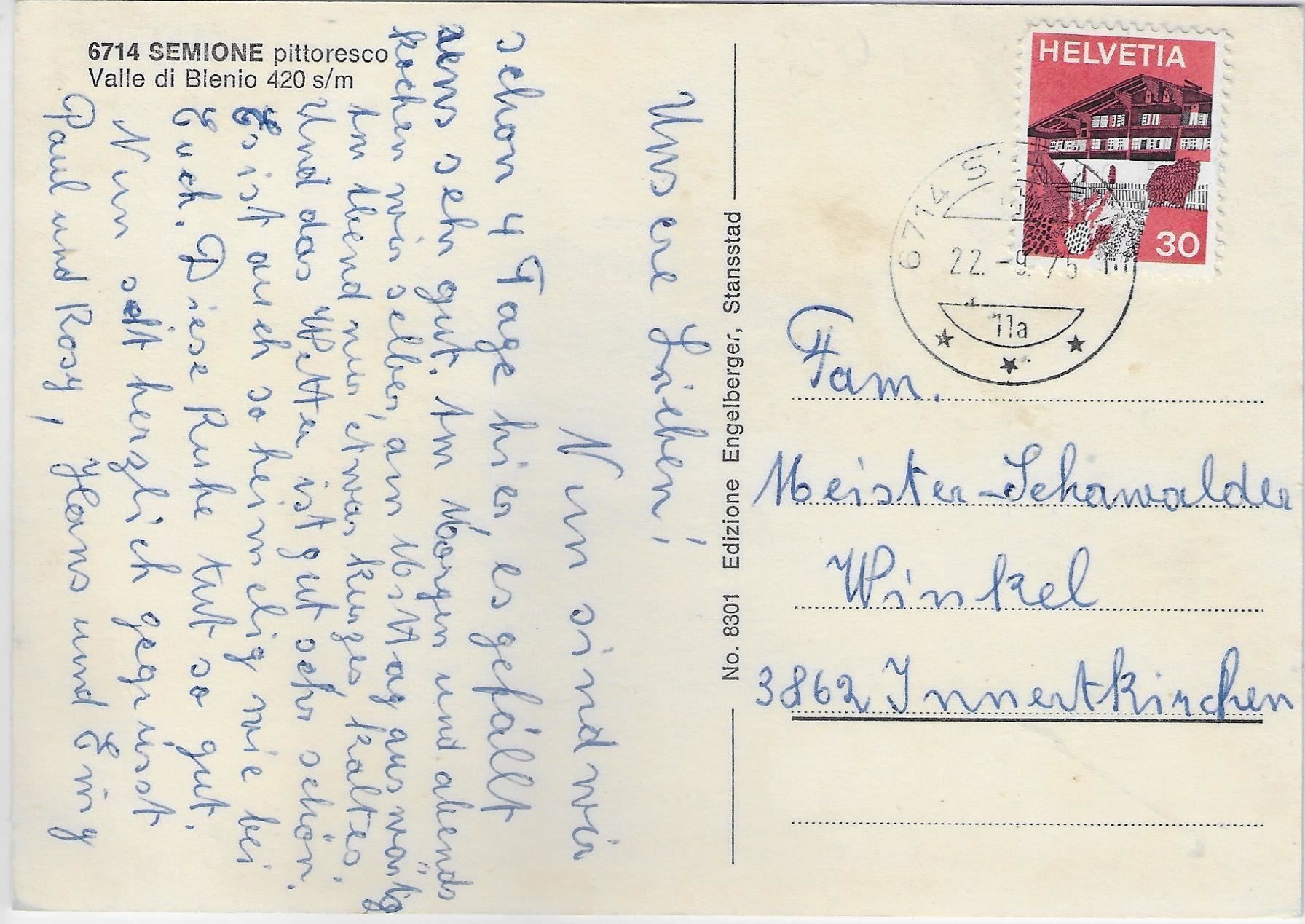 Cartoline postali: Semione Valle di Blenio - Multiview – Antico da Ettingen venduto da Kartenplanet 1