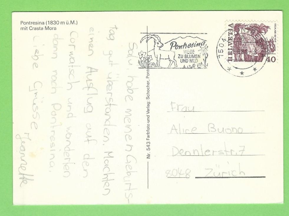 Cartoline postali: Pontresina – Usato da Zürich venduto da t24_de 1