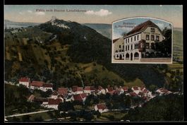 AK Flüh, Gasthof zur Krone, Inh. A. Nussbaumer, Ruine Landsk
