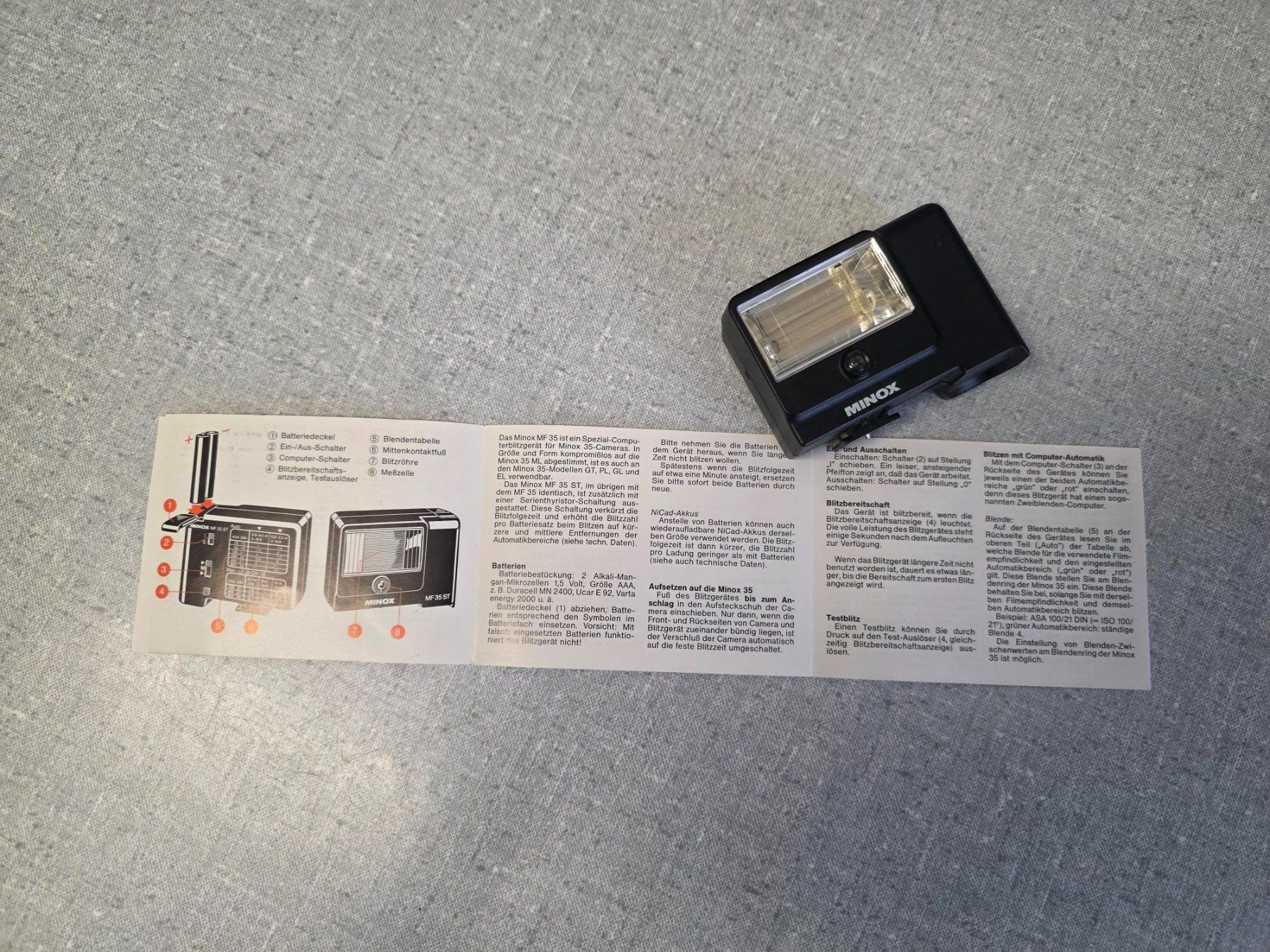 Minox Flash: Minox MF35 Blitz mit Gebrauchsanleitung – Usato da St. Gallen venduto da Thomstar 6