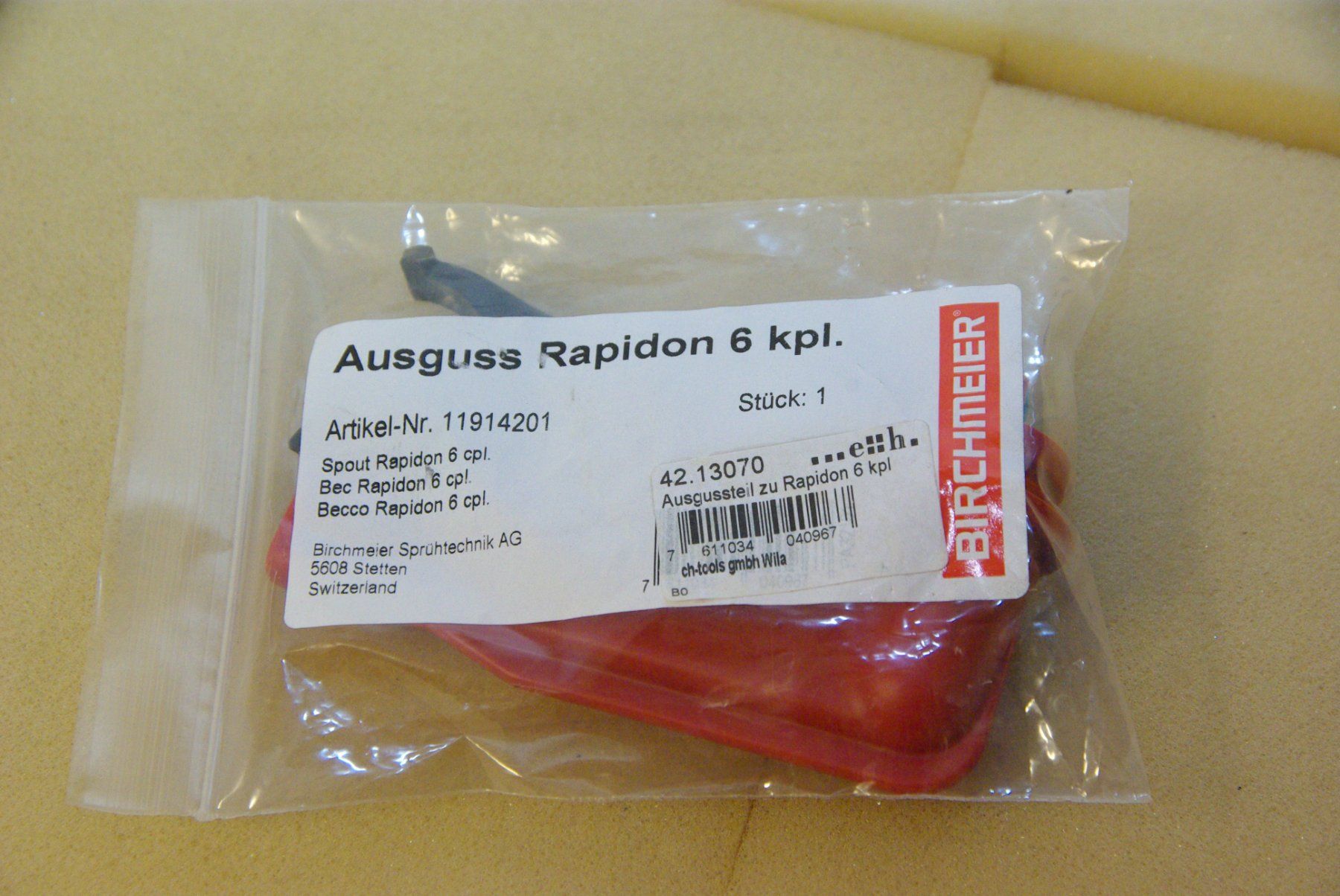 Benzinkanister: Birchmeier Ausguss Rapidon 6 kpl. – Neu und originalverpackt aus Herisau von Cevianer1844