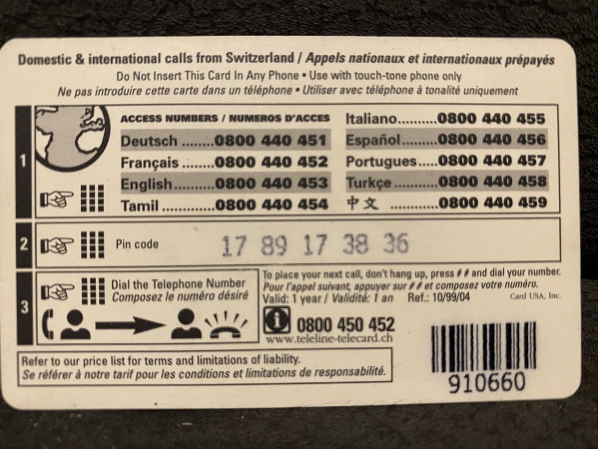 Schede telefoniche: Teleline – Usato da Lausanne venduto da babacard10 1