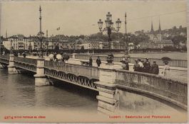 LUZERN - Seebrücke und Promenade, Hofkirche