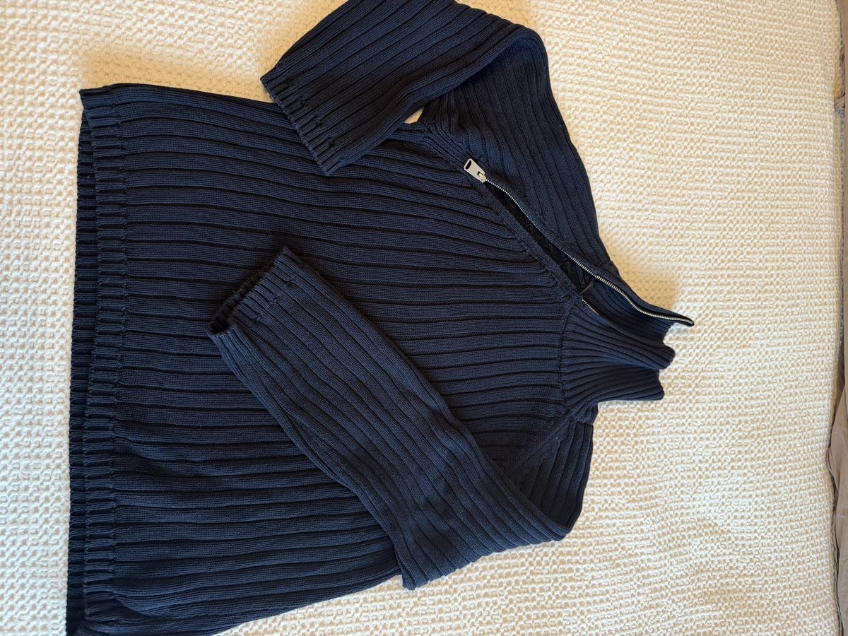 Zara Maglioni & Felpe: Ribbed Zip Sweater Dark Blue Size Small – Usato da Erlenbach ZH venduto da Ma.Pi 1