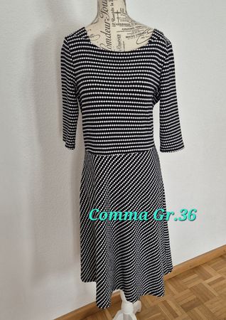 Kleid Comma schwarz weiss gemustert Grösse 36