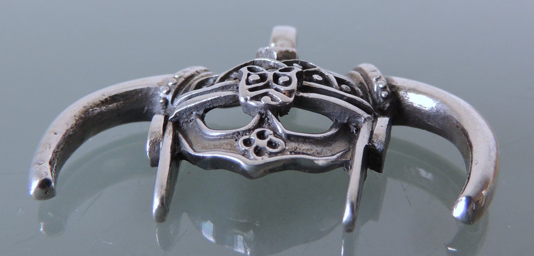Ciondoli: Silber 925 Anhänger 46 mm Wikinger Hörnerhelm – Nuovo (secondo la descrizione) da Waldenburg venduto da schaller707 2