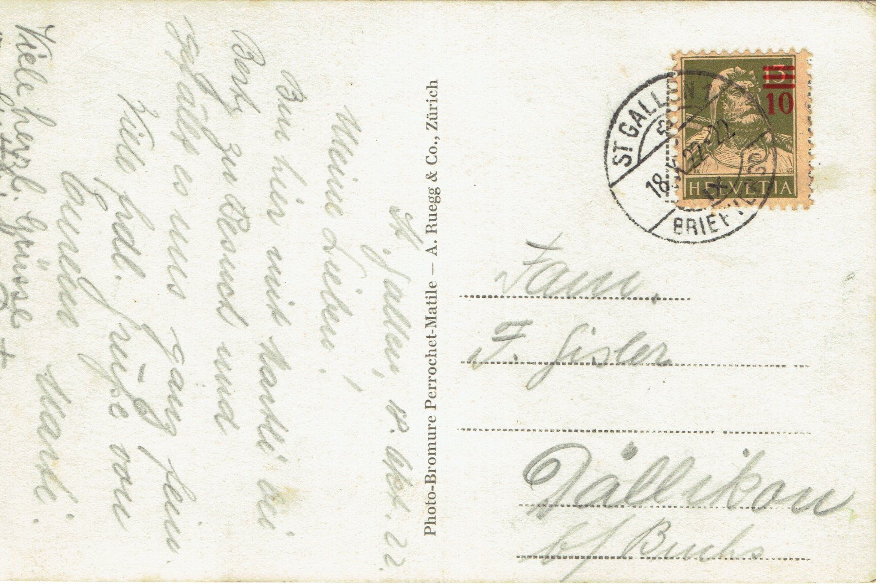 Cartoline postali: St. Gallen, um 1920 – Usato da Otelfingen venduto da Schmitte9 1