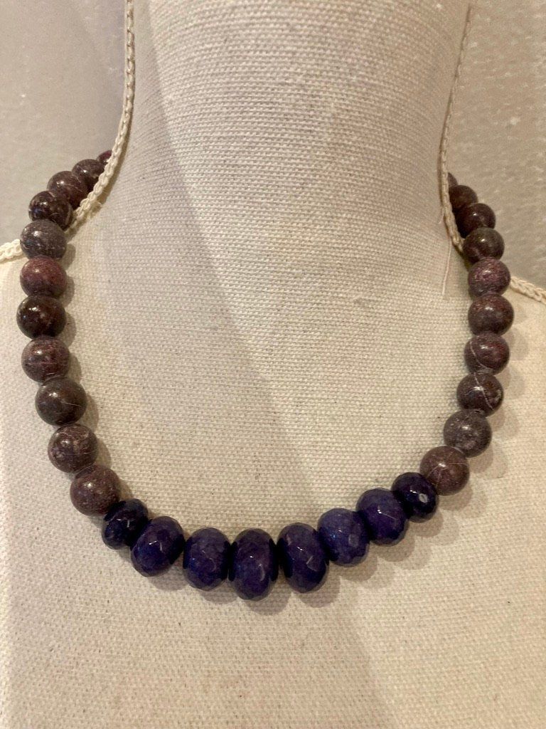 Ketten: Halskette - Lepidolit,Saphir Nachahmung – Neu (gemäss Beschreibung) aus Biberist von tl-schmuck 3