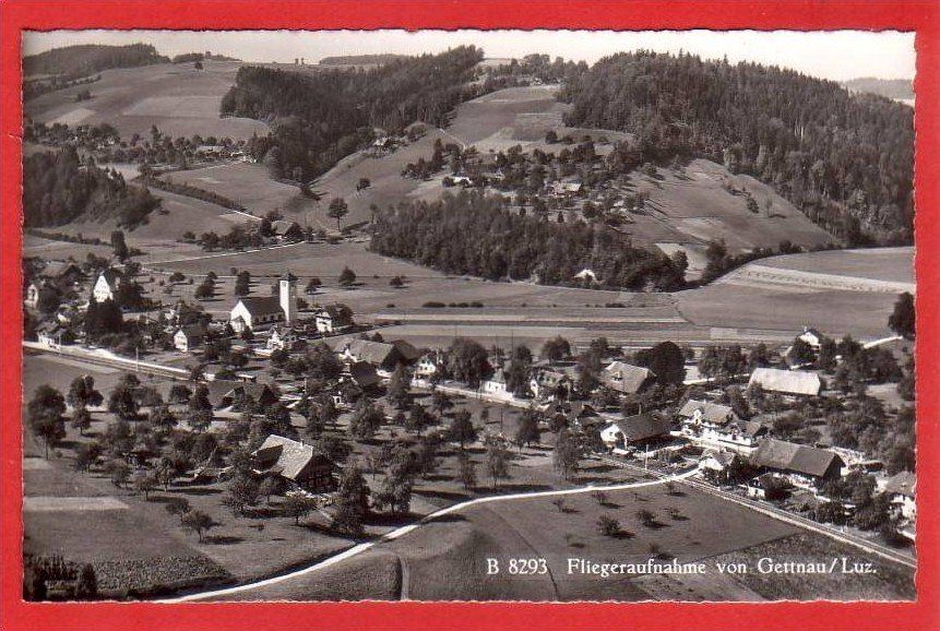 Cartoline postali: GETTNAU, FLIEGERAUFNAHME – Usato da Grüningen venduto da Kartenlaube