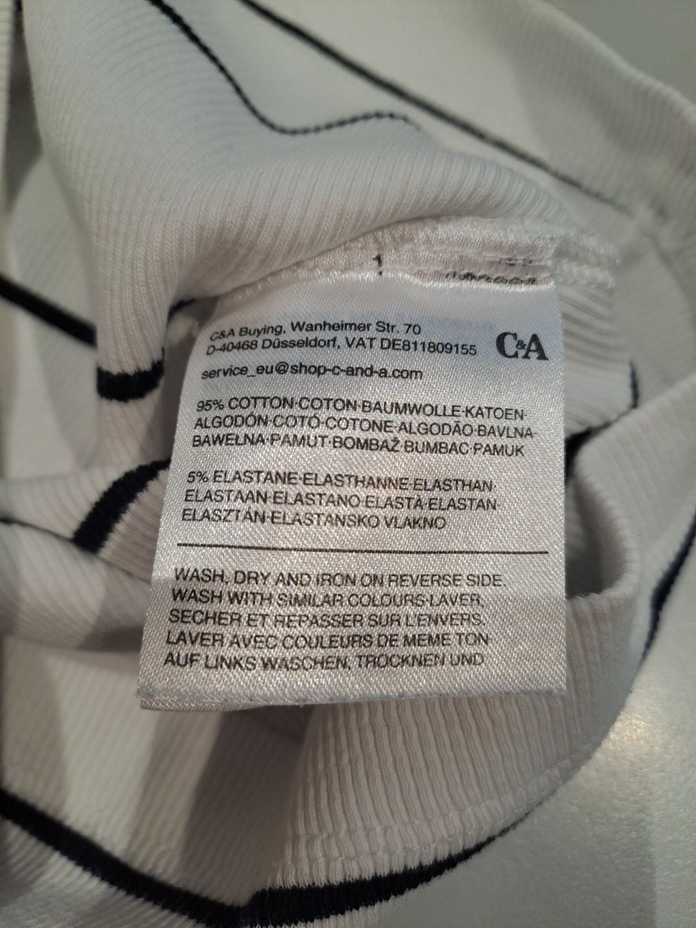 H&M T-shirt: Ripp-Shirt weiss-gestreift H&M M – Usato da Volketswil venduto da ronbons 5