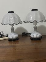 Paar italienische Tischlampen aus Murano-Glas – Händlerangab