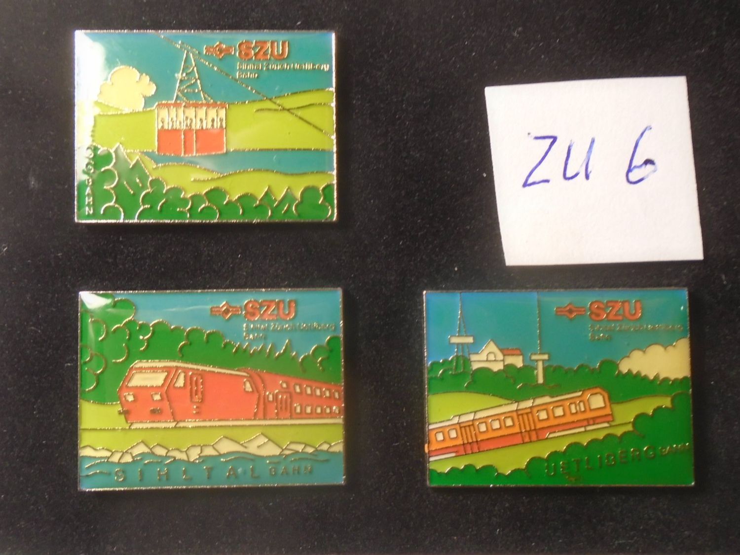 Plaketten & Abzeichen: 3er Set SZU Eisenbahn Pins (ZU6) – Gebraucht aus Winterthur von Beli2000