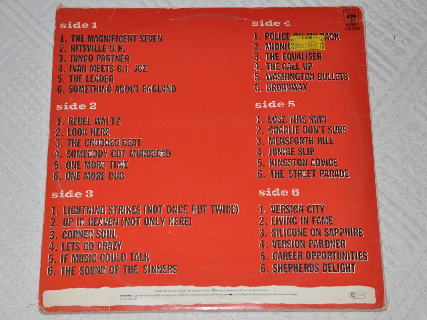 Dischi in vinile: 3 LPs The Clash - Sandinista! – Usato da Boll venduto da Theodora15 1