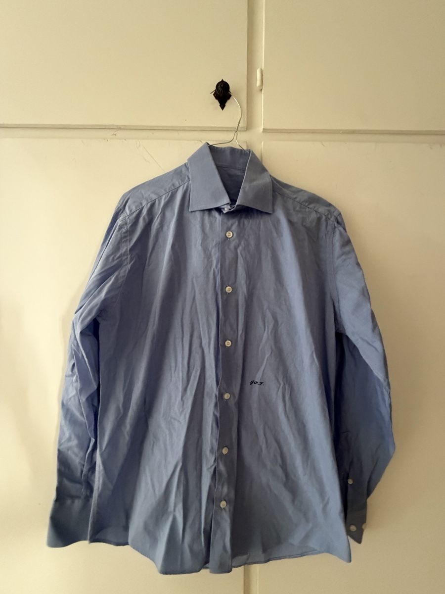 Camicie: Camicia uomo azzurra taglia 40 153/4 monogramma J.P.F. – Usato da Lugano venduto da can_xdd8 1
