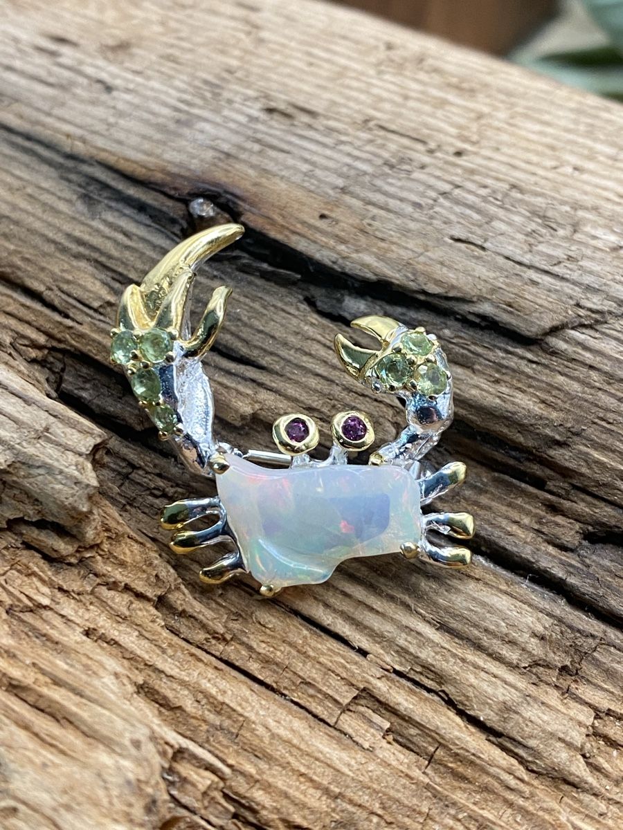 Spille & Fermagli: Hammer Brosche in Sterlingsilber mit  grossem Opal – Nuovo (secondo la descrizione) da Luzern venduto da S.Kern01 3