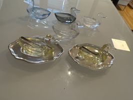 6x Vintage Kristallglas Enten „Canärli“ – Likörgläser / Salz