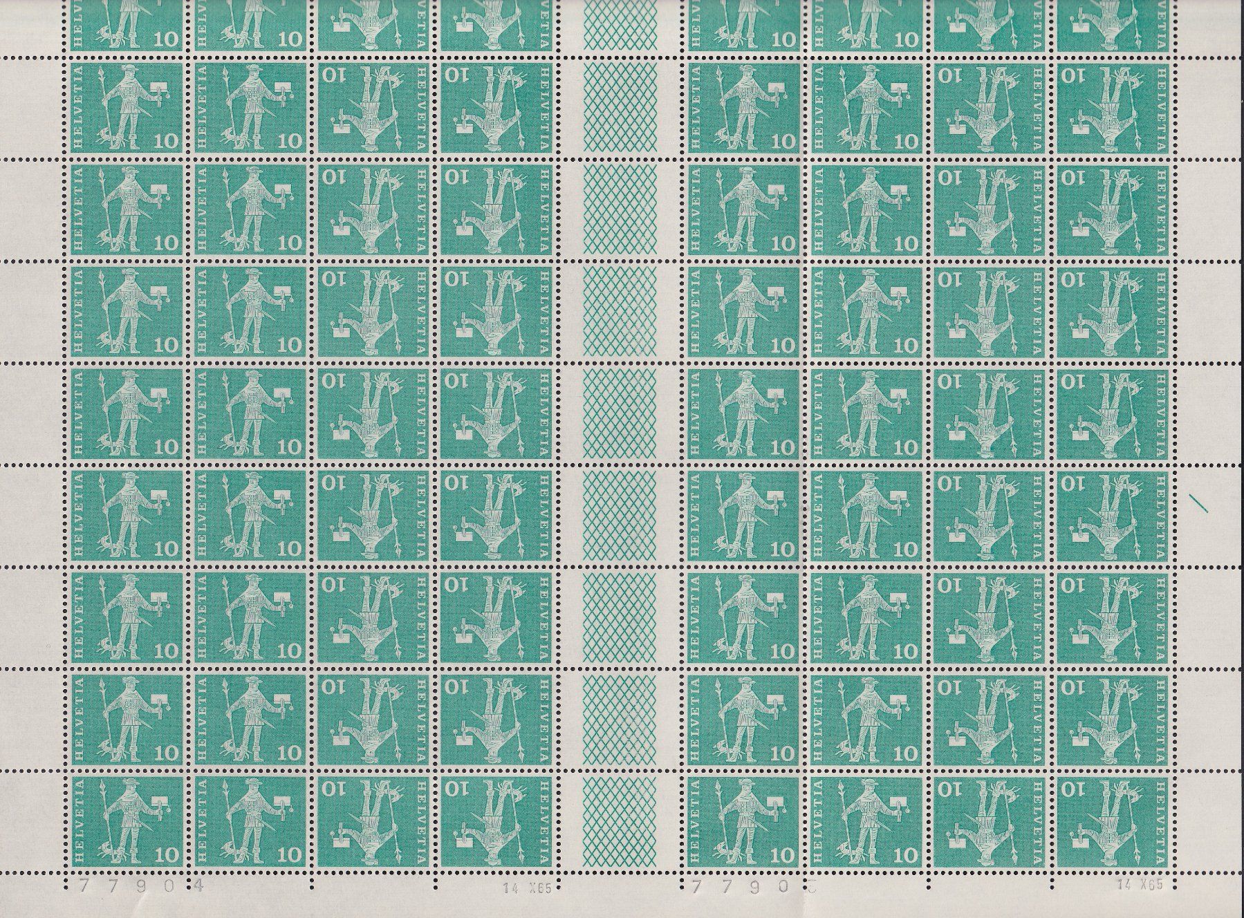 Tutti i francobolli: 1960, S64/K46 kompletter Bogen postfrisch **. – Usato da Sursee venduto da Luzernerraute 2
