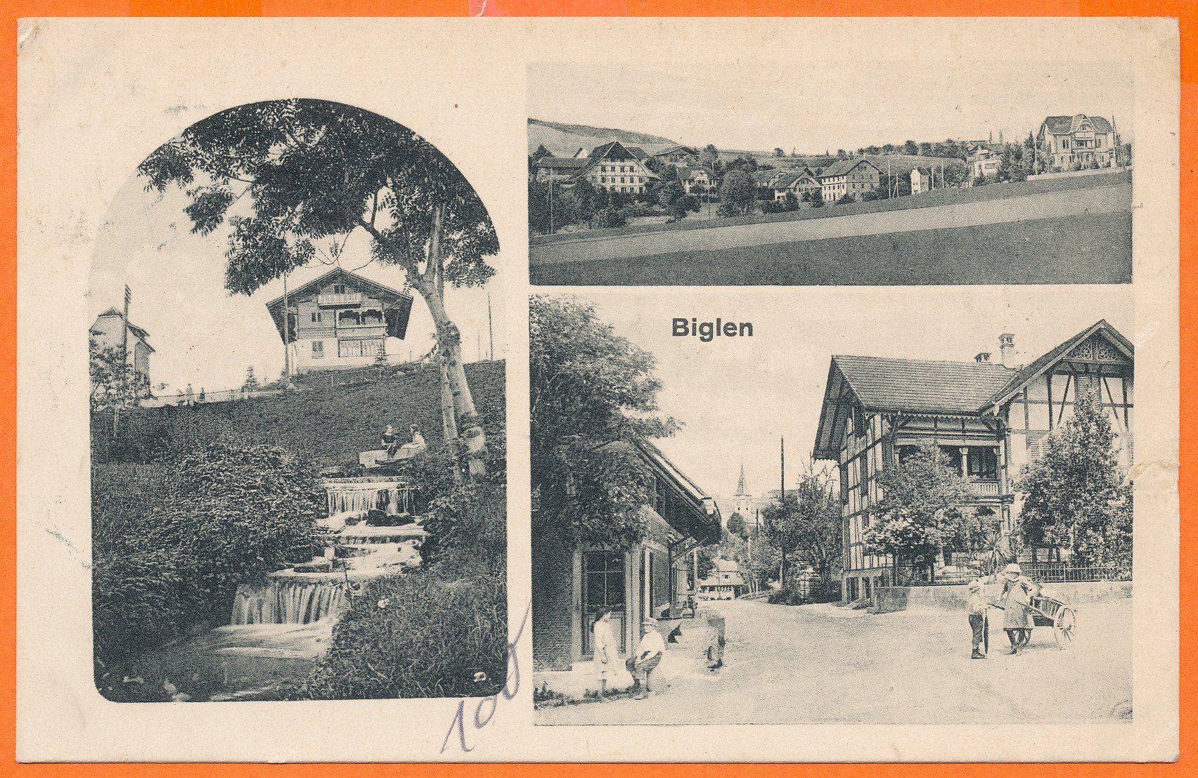 Cartoline postali: BIGLEN / BE - 3-bildrig 1923 – Usato da Liestal venduto da flohmy