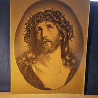 Sakral Jesus Christus Portrait, Kunstdruck, Dornenkrone, Vin