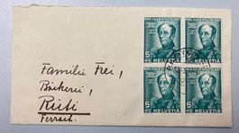 Briefmarke Pro Juventute General Dufour 1937 4-er Block