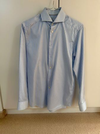 Herren Hemd gestreift blau weiss Grösse M guter Zustand