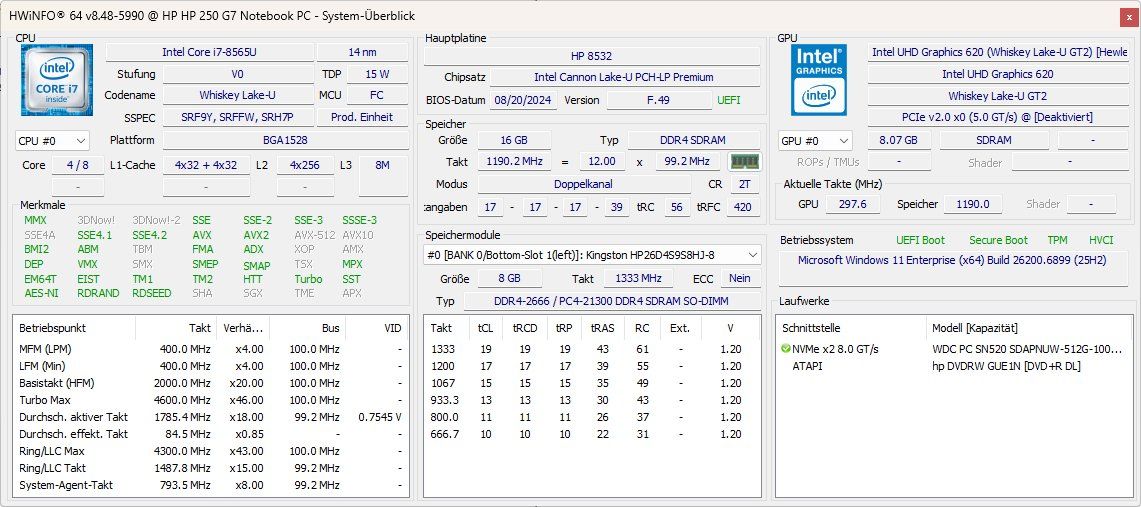 Hewlett Packard Schede madri: HP 250 G7 Notebook Mainbord – Usato da Root venduto da Tech-Nick 5