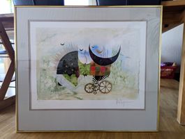Roland Cucej - Die Zeitmaschine, Farbserigrafie 1987