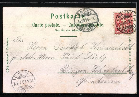 Cartoline postali: Litho Basel, Panoramaansicht, St. Elisab – Usato da Berlin venduto da bartko-reher 1