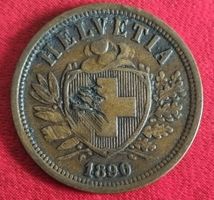2 RAPPEN JAHR 1890 - SCHWEIZ