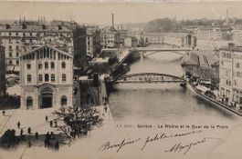 GENÈVE - Le Rhône & le Quai de la Poste - Trams - 1902
