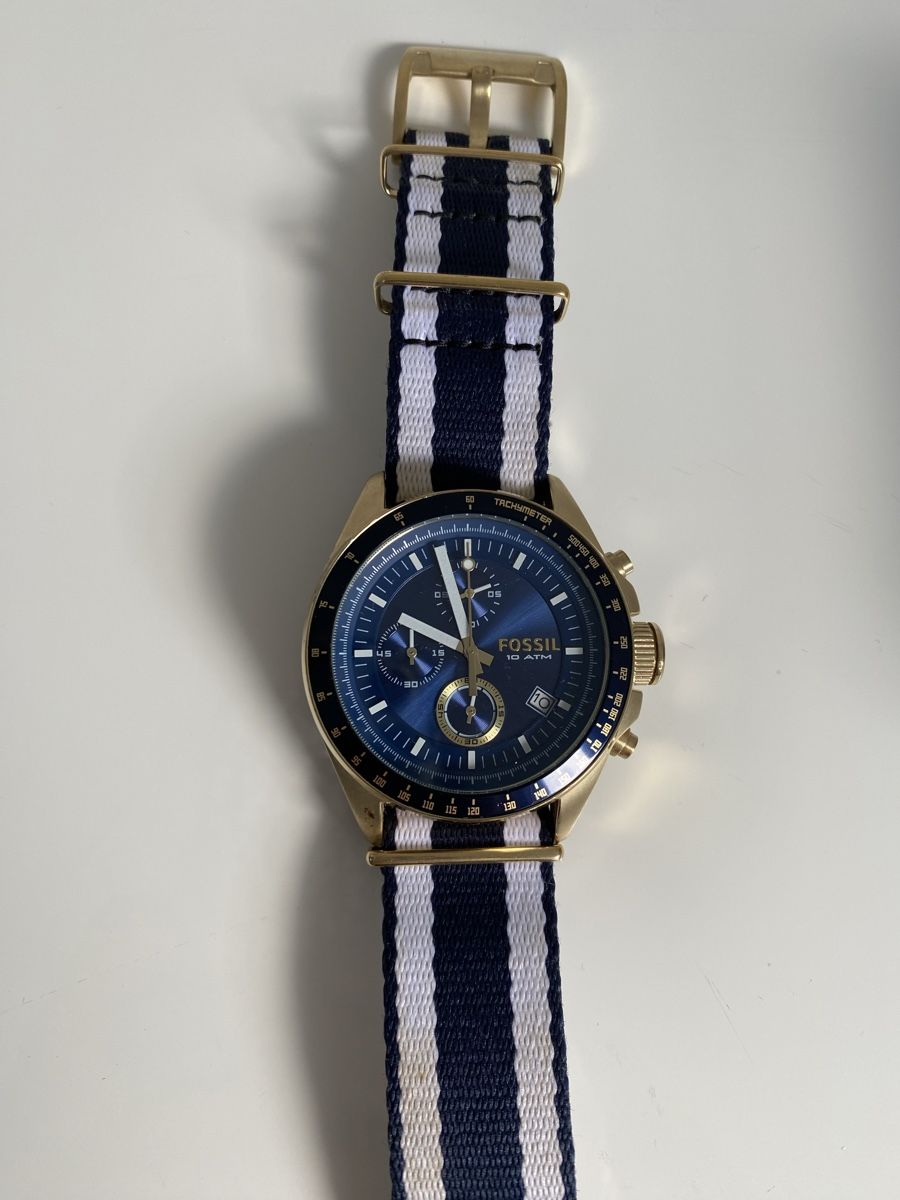 Fossil Uhren: FOSSIL Uhr 40mm Durchmesser mit Stoffband gebraucht – Gebraucht aus Zürich von DidierTG 2