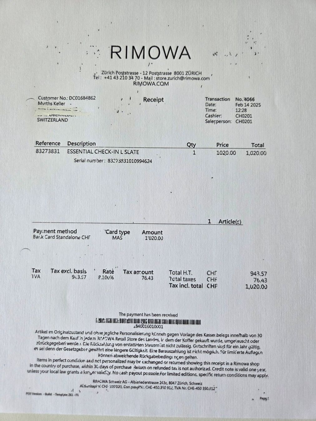 Rimowa Valigie: Koffer von RIMOWA – Usato da Oberrieden venduto da Smart570 8