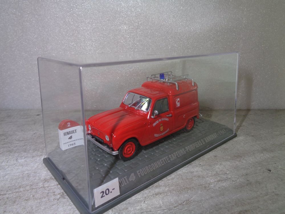 Altaya 1:43 Renault 4 1965 Pompier Feuervehr (Neuf avec emballage d