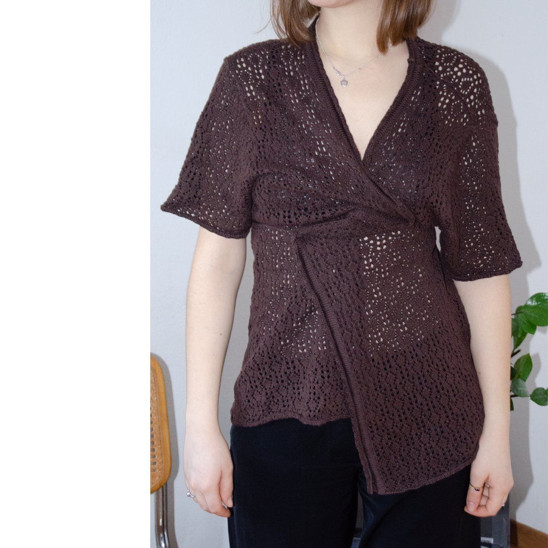 Boleros: Braune Sommer Strickjacke, Grösse L, Wickeloptik – Gebraucht aus Zürich von Konsumware 2