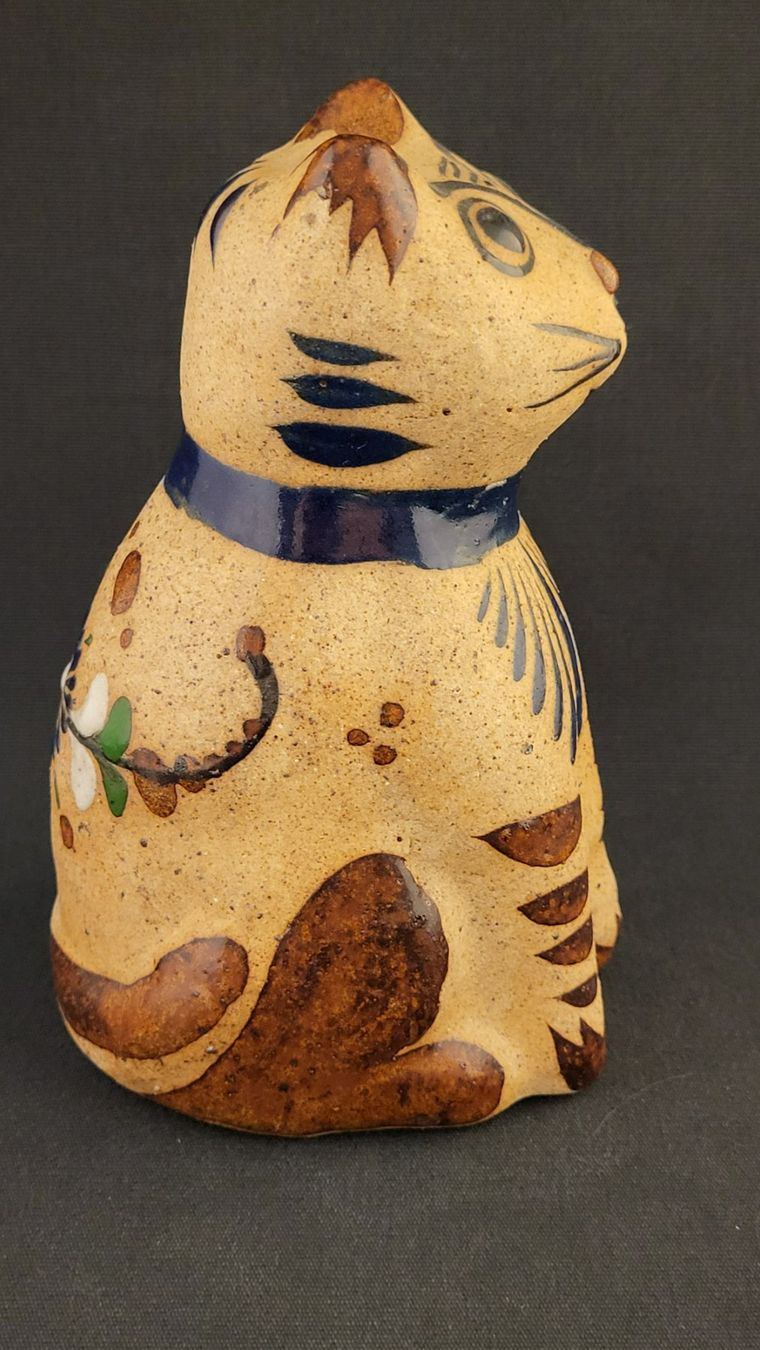 Statuette: Handgefertigte Ton-Katze MEXICO – Usato da Basel venduto da spinne02 2