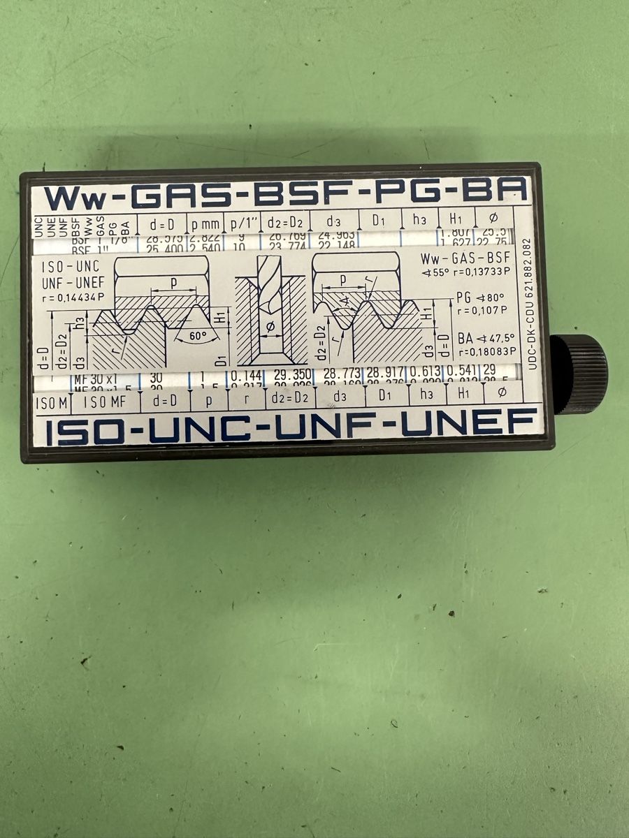 Alle Werkzeuge: Filetor Thread Gauge ISO-UNC-UNF-UNEF – Gebraucht aus Aarberg von  1