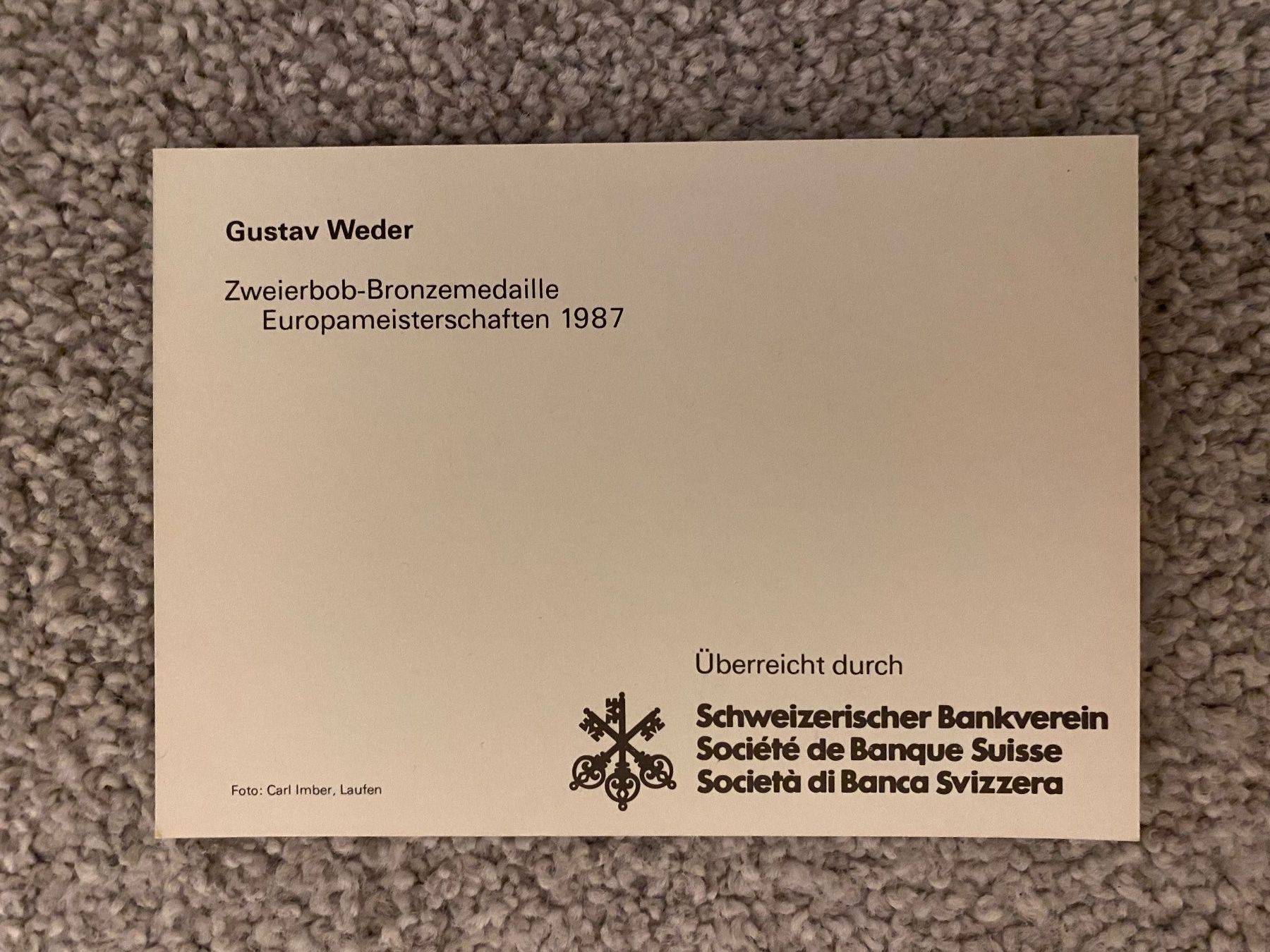 Autografi: Autogrammkarte Gustav Weder Bob – Usato da Mörel venduto da tim_w9py 1