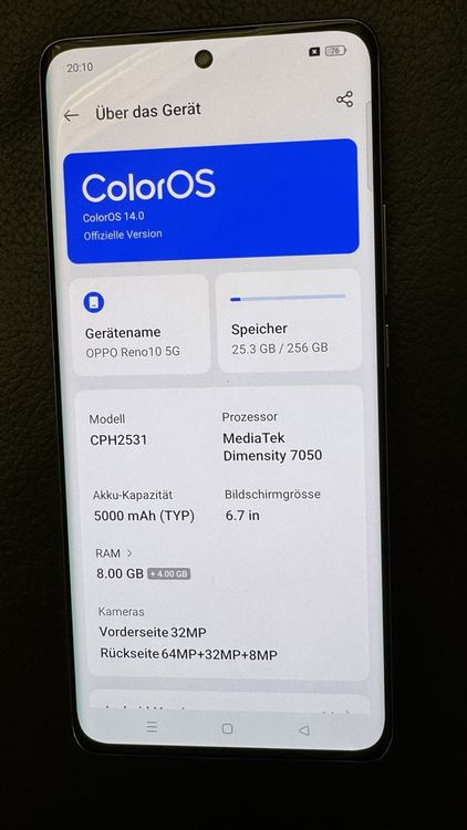 Oppo Reno 10 256 GB Dual Sim / 5G Handy Zustand ist so gut W 5
