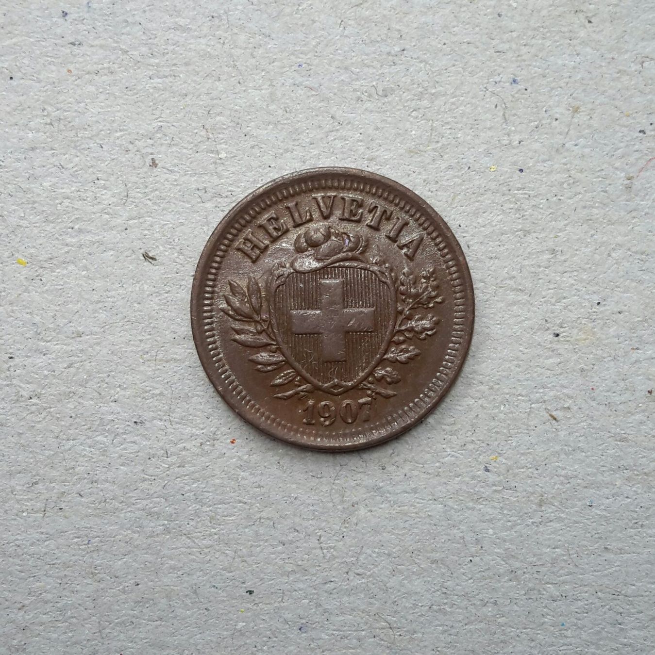 Alle Münzen: 1 Rappen 1907 , Bronze . – Gebraucht aus Burgdorf von Olli.34