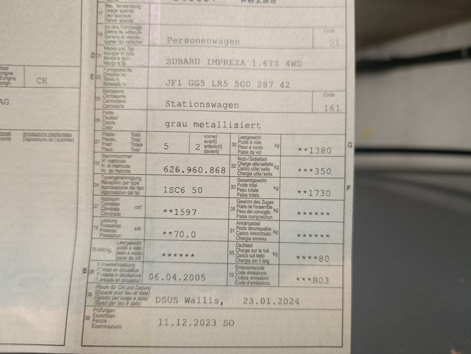 Subaru Autos: Subaru. Impreza 1,6 TS 4 WD – Gebraucht aus Glis von marcello-67 4