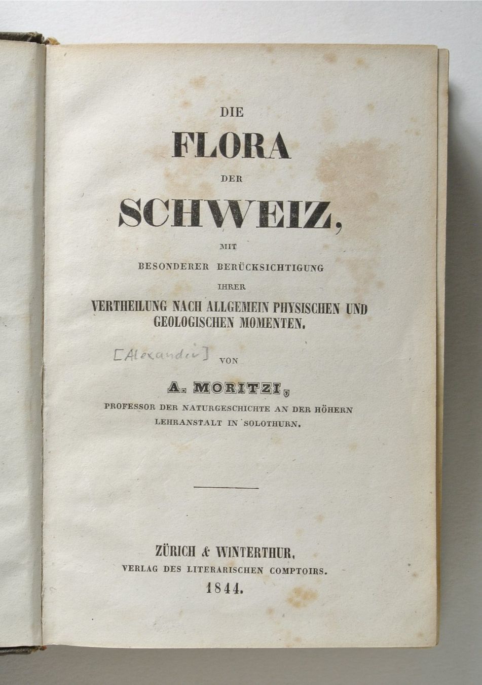 Libri: Moritzi, A. Die Flora der Schweiz, mit besonderer – Usato da Erschwil venduto da taglang