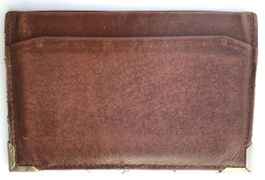 Etui für Karten, Kunstleder, braun
