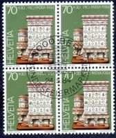 KACHELÖFEN 1984 4ERBLOCK ZENTRUMSTEMPEL AUSGABETAG - Y08